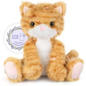 SuzziPals Heatable & Coolable Orange Cat Stuffed Animal, Cat Heating Pad Microwavable for Soothing & Relaxation, Lavender Scented Orange Cat Plush Toy for Stress Relief, Stuffed Cat Toys for Kids