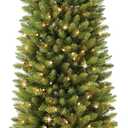 Puleo International 6.5ft Pre-Lit Fraser Fir Pencil Christmas Tree