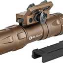 OLIGHT Odin Mini 1250 Lumens Ultra Compact Rechargeable Mlok-Mount Weaponlight, Removable Slide Rail Mount and Remote Switch, 240 Meters Beam Distance, Mlok Included, Dessert Tan
