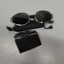 livho 2025 Trendy Oval Sunglasses - Stylish Polarized Shades for Everyday - Retro Metal Frames Grey/Silver
