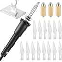 Honoson 19 Pieces Electric Hot Knife Cutter Tool, Multipurpose Hot Knife Stencil Cutter with Metal Stand, 14 Blades, 3 Chuck Sleeves for Cutting Carving (Black)