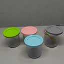 Creami Pint Containers for Ninja - 4 Pack Ninja Creami Pints and Lids,16oz Creamy Smoothie Containers Compatible with NC299AM & C300s Series, Ice Cream Maker Machine Accessories