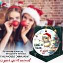 Mouse Christmas Ornaments 2025, Double Side Ceramic Ornament for Christmas Decorations, Cute Mouse Gifts for Animal Lovers, Friends, Family, Rat Animal Ornaments for Holiday Hanging Decor