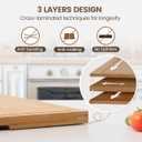 Kikcoin Bamboo Cutting Boards for Kitchen, 3XLarge Wood Cutting Board with Rotating Kickstand & Juice Groove, Wooden Chopping Board for Meats Veges Fruits, Heavy Duty Serving Tray, 24 x 18 inch