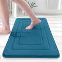 Arotive Memory Foam Bathroom Rug Mat 24x16, Ultra Soft and Absorbent Bath Mat, Machine Wash Dry, Comfortable Bath Rug Carpet for Bathroom Floor, Tub and Shower, Peacock Blue
