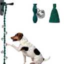 Dog Bells to Go Outside & Puppy Potty Training, Adjustable Dog Door Bell Ring to Go Potty, Handmade with Premium Yarn. Twisted Style, DarkGreen