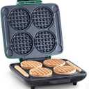 Dash Multi Mini Waffle Maker- Quad Waffle Maker for Family Breakfasts - Dual Nonstick Heating Plates & Easy-Release Surface - Compact & Fast-Heating - Aqua