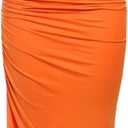 Women's Two Piece Skirt Sets Summer Beach Sexy Ruched Backless Cami Top And Cut Out Skirt Night Out Dress (Orange) Small