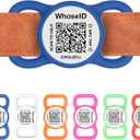 WhoseID QR Code Dog Tag with NFC, Personalized Pet ID Tag, Silicone Dog ID Tag, Modifiable Pet Online Profile, Multiple Emergency Contact, Scan QR Code Send GPS Location Email (Small, Navy Blue)