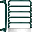ESPETS 6 Pack 17 Inch Green Steel Playground Safety Handles for Kids - Swing Set Accessories Grab Handles, Playset Hand Grips, Indoor Monkey Bars for Jungle Gym, Playhouse, Climbing Frame
