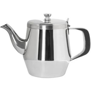 20oz Stainless Steel Gooseneck Tea Pot | Vented Hinged Lid | 20 Fluid Ounces Capacity | Silver [1PK]