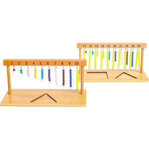 Kghios Montessori Math Toys Materials for Toddlers 1-20 Beaded Hanger Color Bead Stairs with Beads Montessori Mathematics Educational Materials Learning Tools Preschool Toys