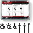 180PCS Universal Push-Mount Cable Zip Ties with Clips