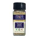 Pride of India | Sesame Seed Whole 2.3 oz (65.20 gm) Small Dual Sifter Bottle | Unhulled & Fresh | Keto-Friendly/Gluten-Free | Rich in Dietary Fiber | Ideal Seasoning for Salads/Sweets/Desserts – Easy to Use (EXP 12/31/26)