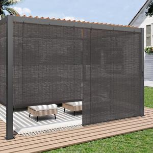 Outdoor Roller Shades for Patio, Exterior Waterproof Reed Roller Blinds, Outdoor Bamboo Shades for Patio, Roll Up Screen for Porch, Pergola, Balcony, Gazebo, 20" W x 48" L, Dark Coffee