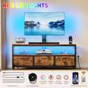 JUSTOGO TV Stand with Mount and Power Outlet, TV Stand with Drawers Storage for Living Room Bedroom, LED Entertainment Center for 45 55 60 65 inch, Height Adjustable Media Console, Rustic Brown