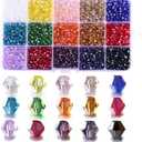 2mm Bicone Beads for Bracelet Making, FANGZHIDI 4500pcs AB Colorful Glass Beads for Suncatchers Jewelry Beading Supplies Handmade Crafts. 15 Color Assortments