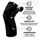 POWERLIX Knee Compression Sleeve (Pair) - Best Knee Brace for Knee Pain for Men & Women Knee Support for Running, Basketball, Volleyball, Weightlifting, Gym, Workout, Sports - (Black, M)