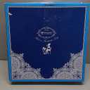 fanquare 10 Inch Porcelain Dinner Plates Set of 4, Lace Dishes Set for Salad, Pasta, Soup, Dessert, Blue Roses