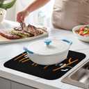 Happy Halloween Dish Drying Mat for Kitchen Counter 16x18 Inch Spooky Absorbent Dish Mats Halloween Kitchen Drainer Rack Pad Decor