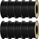Kingroon Matte PLA Filament 1.75mm 3D Printer Filament Matte Filament 10kg Dimensional Accuracy +/- 0.02 mm (10 Rolls Black)