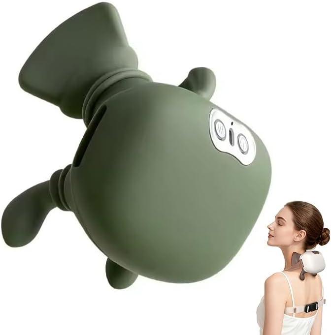 Bionic Heated Massager, Portable Shiatsu Neck and Back Massager, Electric Deep Tissue 4D Kneading Massage, Simulated Human Hand Design for Pain Relief and Muscle Relax (078Green)