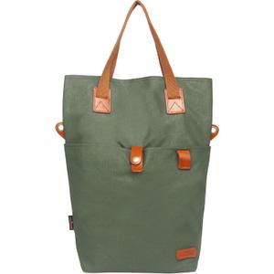TOURBON Canvas Clip-On Quick-Release Bike Panniers Women's Shoulder Tote Bag (Green)