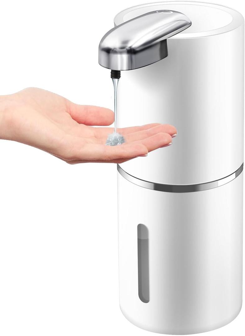 Automatic Liquid Soap Dispenser, 12.8oz/380ml Wall Mount Touchless 4 Adjustable Soap Levels,Liquid Hand Soap Dish soap USB Rechargeable with Infrared Motion Sensor for Bathroom,Kitchen,Office (Whtie)