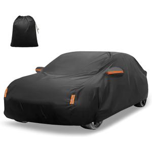X AUTOHAUX Car Cover for Honda Accord Sedan/Coupe 210D-PU Outdoor Full Car Cover All Weather with Door Zipper for Waterproof Windproof Sun Rain Snow Protection
