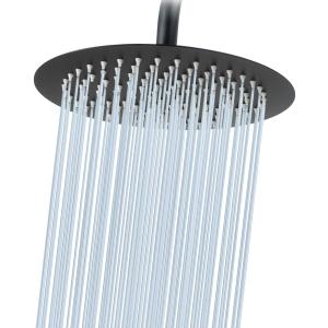 NearMoon Rain Shower Head, Ultra-Thin Design-Pressure Boosting, Awesome Some Experience, High Flow Stainless Steel Rainfall Head (10 Inch, Matte Black)