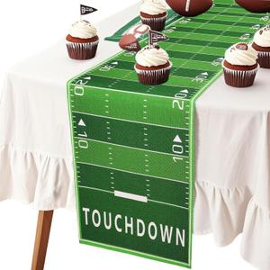 Football Touch Down Table Runner,American Football Court Table Runner,Touch Down Football Birthday Party Decorations for Kitchen Dining Home Table Football Themed Party Supplies (13 X 72 Inch)