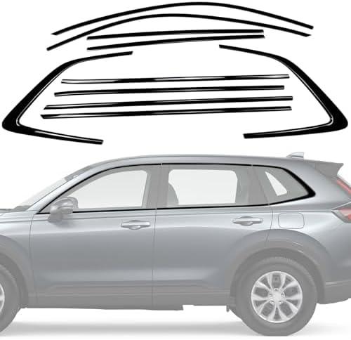 Black Window Trim for Honda CRV 2023-2026 Window Chrome Delete Blackout Kit | Stainless Steel, Glossy Black, Strong Adhesive, Easy Installation