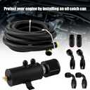 RYANSTAR RACING 10AN 750ML Baffled Oil Catch Can with Drain Valve & 10FT Nylon Braided 10AN 5/8'' Fuel Line Fitting Kit - CPE Oil Hose Bundle