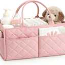 Tivellary Baby Diaper Caddy Organizer Spacious Storage Basket for Newborn Essentials, Nursery & Diaper Station, Registry Essential, Dusty Rose