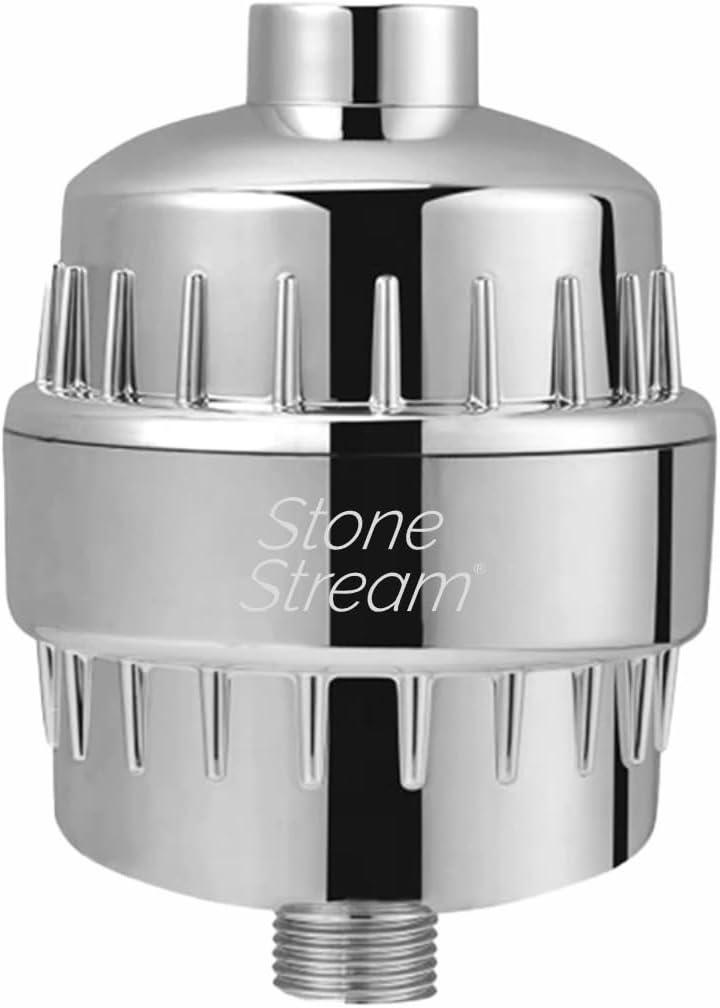 2 pack Shower Filter for Hard Water- Original StoneStream Shower Head Filter with Vitamin C and Activated Charcoal to Remove Chlorine, Heavy Metals and More- for Dry Skin and Hair