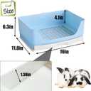kathson Large Rabbit Litter Box Trainer, Potty Corner Toilet with Drawer Bigger Pet Pan for Adult Hamster, Guinea Pig, Ferret, Galesaur, Bunny and Other Animals (Blue)