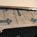 Household Essentials Decorative Trunk, Victorian, Small, Chinese Fir Wood, Aged-Wood Finish with Metal Accents, Fully Opening Lid, Stout Design, Ring Handles