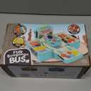 HONGTUO Bus Toy with Sound and Light, Simulation Steering Wheel Gear Toy, Toddlers Bus Toys with Music Education Knowledge Simulation Driving Bus Toys, Gift for 1-3-5 Boys & Girls