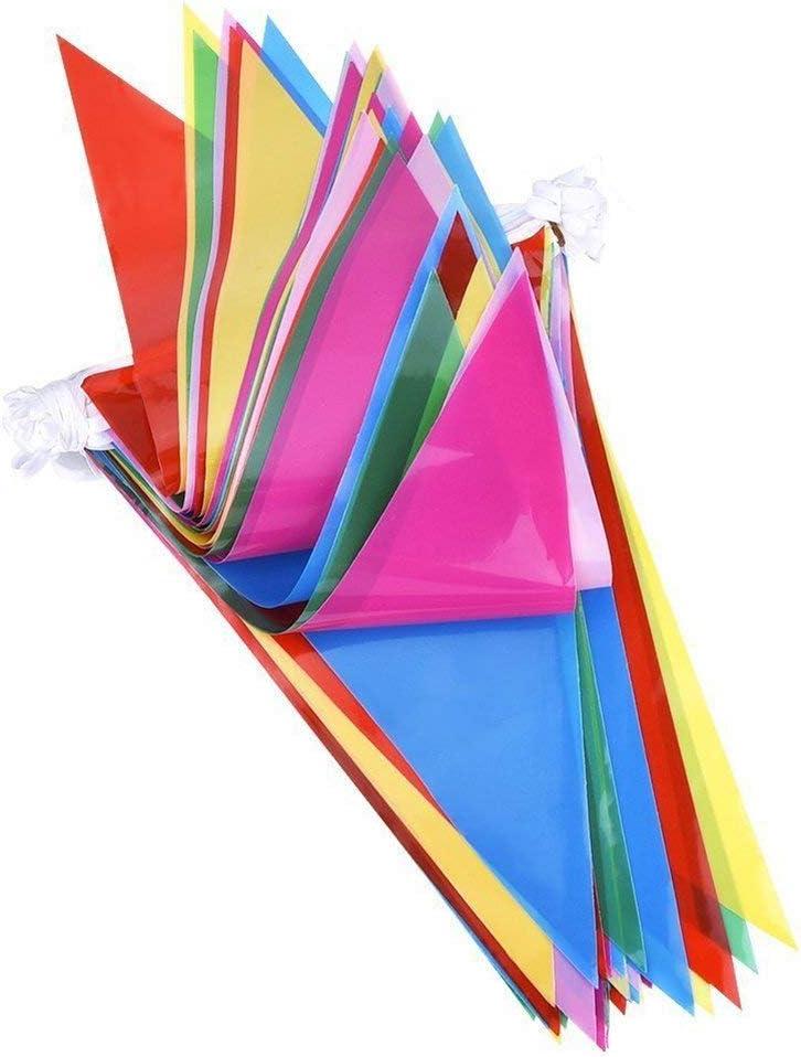 3pc Multicolor Pennant Banners String Bunting Flag Banner,Nylon Fabric Decorations Flags for Festival Party Celebration Eventsyard Picnics - 600pcs Nylon Fabric Decorations Flags