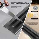 Raytano 48"L 5"W 0.25"H Extra-Sturdy Aluminum Door Threshold Strip,Thicken Floor Transition Strip for Commercial and High Traffic Places, Size 48in5in0.25in (Black)