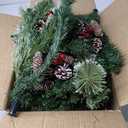 Upliftjoys Pre-Lit Artificial Christmas Tree Urn Filler, Lighted Holiday Planter Filler with Tripod Stake, Outdoor Artificial Christmas Tree Decorations for Porch, Yard, Garden, Patio(Green, 4PC)