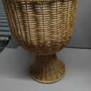 Faux Rattan Vase Wicker Vase Country Style, No Handle, 12.6" h | Wood Woven Basket Wicker Flower Pot for Dining Table Centerpieces Bedroom Corner Hallway Indoor Office Home Decor