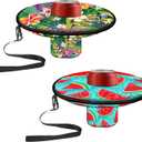 Neoprene Floating Drink Holder Floating Coaster Pool Drink Holder Pool Beer Holder with Rope for Summer Party Tub Lake Boat Water Fun, Medium Size (Tropical Style) 2 Pcs