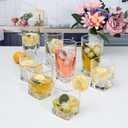 Le'raze Collins Everyday Drinking Glasses Set of 16 Drinkware Kitchen Glasses for Cocktail, Iced Coffee, Beer, Ice Tea, Wine, Whiskey, Water, 8 Tall Highball Glass Cups & 8 Short Old Fashioned.