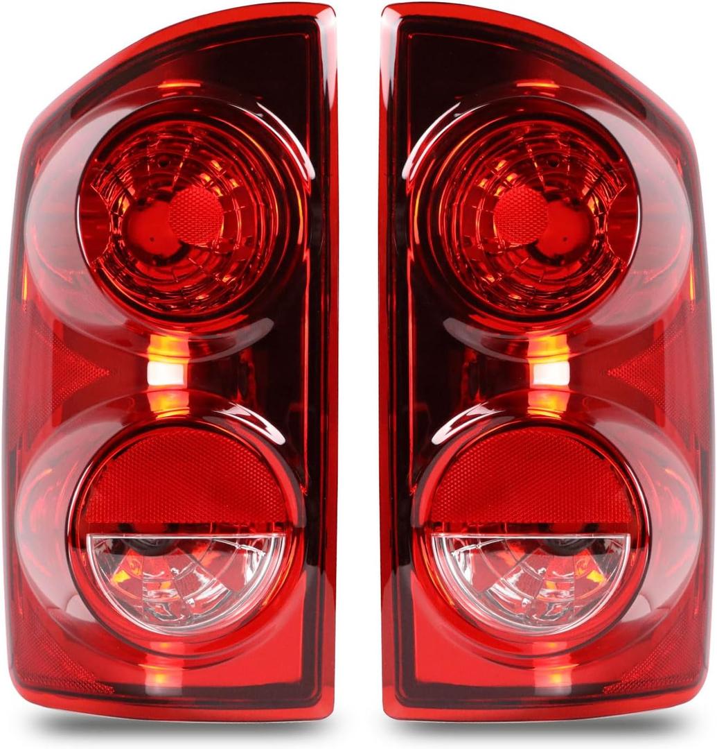 Tail Light Assembly Compatible With 2007 2008 2009 Dodge Ram 1500 2500 3500 Replace:55277303AC, 55277302AC