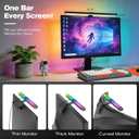 RGB Monitor Light Bar, Eye-Care Dual Light Reading Screen Lamp, 9 Modes Gaming Backlight LED Computer Lamp, 3 Colors Dimmable Frontlight, 15.75'' USB Desk Lights for Home, Office