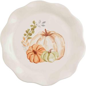 Mud Pie Thanksgiving Salad Plate, Pumpkins, 8" Dia, 1 Pc Only 
