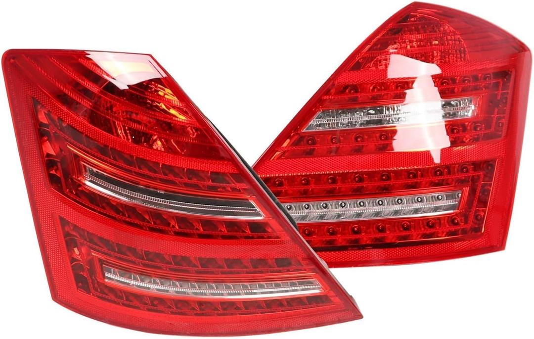 Tail Lights Assembly Compatible with 2007 2008 2009 W221 S-Class S500 S550 S600 Rear Tail Lamp Taillights Pair Red 2218200366 2218200466 MB2800121 MB2801121