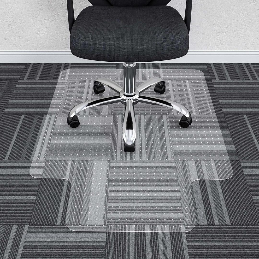 Office Chair Mat for Low Pile Carpeted Floors - 30" x 48" Clear Carpet Chair Mats for Home & Office, Studded Floor Mat for Office Chair on Carpet