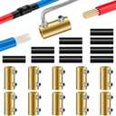 10PCS 6-10AWG 6 8 10 Gauge Wire Connector Nut Kit, 80Amp Screw Quick Wiring Connection Terminal, Splicing Quick Wire Connectors, Circuit Wire Butt Bras Connector with Heat Shrink Tube Wrench